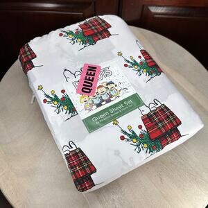 Peanuts Snoopy Woodstock Queen Sheet Set by Berkshire Christmas Holiday NEW